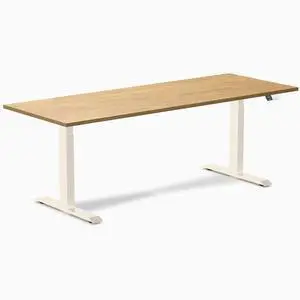 Desky Dual Rubberwood Sit Stand Desk - Light Oak / 80 x 30 inches / Wheat Desky Dual Rubberwood Sit Stand Desk - Light Oak / 80 x 30 inches / Wheat
