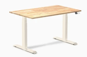 Desky Dual Rubberwood Sit Stand Desk - Natural Timber / 48 x 30 inches / Wheat Desky Dual Rubberwood Sit Stand Desk - Natural Timber / 48 x 30 inches / Wheat
