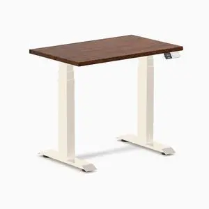Desky Dual Mini Rubberwood Sit Stand Desk - Red Walnut / 32 x 20 inches / Wheat Desky Dual Mini Rubberwood Sit Stand Desk - Red Walnut / 32 x 20 inches / Wheat
