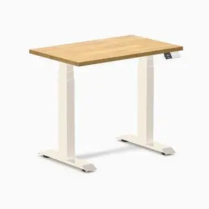 Desky Dual Mini Rubberwood Sit Stand Desk - Light Oak / 32 x 20 inches / Wheat Desky Dual Mini Rubberwood Sit Stand Desk - Light Oak / 32 x 20 inches / Wheat