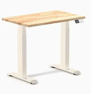 Desky Dual Mini Rubberwood Sit Stand Desk - Natural / 32 x 20 inches / Wheat Desky Dual Mini Rubberwood Sit Stand Desk - Natural / 32 x 20 inches / Wheat