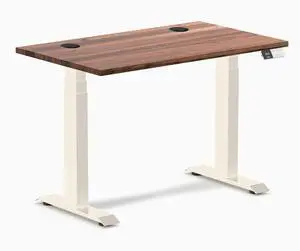 Desky Dual Mini Hardwood Sit Stand Desk - Walnut / 40 x 24 inches with Grommets / Wheat Desky Dual Mini Hardwood Sit Stand Desk - Walnut / 40 x 24 inches with Grommets / Wheat