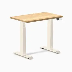 Desky Dual Mini Hardwood Sit Stand Desk - White Oak / 32 x 20 inches / Wheat Desky Dual Mini Hardwood Sit Stand Desk - White Oak / 32 x 20 inches / Wheat