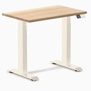 Desky Dual Mini Hardwood Sit Stand Desk - White Ash / 32 x 20 inches / Wheat Desky Dual Mini Hardwood Sit Stand Desk - White Ash / 32 x 20 inches / Wheat