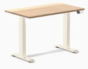 Desky Dual Mini Hardwood Sit Stand Desk - White Ash / 40 x 24 inches / Wheat Desky Dual Mini Hardwood Sit Stand Desk - White Ash / 40 x 24 inches / Wheat