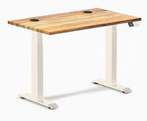 Desky Dual Mini Hardwood Sit Stand Desk - Teak / 40 x 24 inches with Grommets / Wheat Desky Dual Mini Hardwood Sit Stand Desk - Teak / 40 x 24 inches with Grommets / Wheat