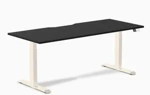 Desky Dual Scalloped Laminate Sit Stand Desk - Black / 70.9 x 29.5 inches / Wheat Desky Dual Scalloped Laminate Sit Stand Desk - Black / 70.9 x 29.5 inches / Wheat