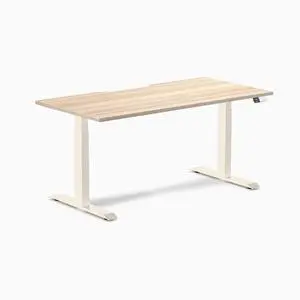 Desky Dual Scalloped Laminate Sit Stand Desk - Classic Oak / 59.1 x 29.5 inches / Wheat Desky Dual Scalloped Laminate Sit Stand Desk - Classic Oak / 59.1 x 29.5 inches / Wheat