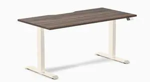 Desky Dual Scalloped Laminate Sit Stand Desk - Jarrah Legno / 59.1 x 29.5 inches / Wheat Desky Dual Scalloped Laminate Sit Stand Desk - Jarrah Legno / 59.1 x 29.5 inches / Wheat