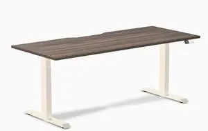 Desky Dual Scalloped Laminate Sit Stand Desk - Jarrah Legno / 70.9 x 29.5 inches / Wheat Desky Dual Scalloped Laminate Sit Stand Desk - Jarrah Legno / 70.9 x 29.5 inches / Wheat