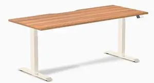 Desky Dual Scalloped Laminate Sit Stand Desk - Prime Oak / 70.9 x 29.5 inches / Wheat Desky Dual Scalloped Laminate Sit Stand Desk - Prime Oak / 70.9 x 29.5 inches / Wheat