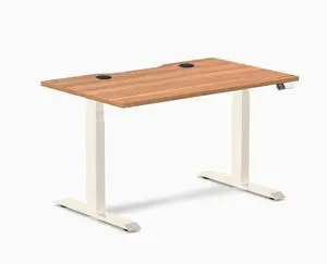 Desky Dual Scalloped Laminate Sit Stand Desk - Prime Oak / 47.2 x 29.5 inches with Grommets / Wheat Desky Dual Scalloped Laminate Sit Stand Desk - Prime Oak / 47.2 x 29.5 inches with Grommets / Wheat