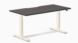 Desky Dual Scalloped Laminate Sit Stand Desk - Burnished Wood / 59.1 x 29.5 inches / Wheat Desky Dual Scalloped Laminate Sit Stand Desk - Burnished Wood / 59.1 x 29.5 inches / Wheat