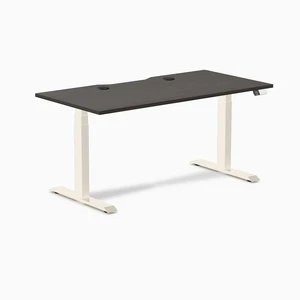 Desky Dual Scalloped Laminate Sit Stand Desk - Burnished Wood / 59.1 x 29.5 inches with Grommets / Wheat Desky Dual Scalloped Laminate Sit Stand Desk - Burnished Wood / 59.1 x 29.5 inches with Grommets / Wheat