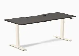 Desky Dual Scalloped Laminate Sit Stand Desk - Burnished Wood / 70.9 x 29.5 inches with Grommets / Wheat Desky Dual Scalloped Laminate Sit Stand Desk - Burnished Wood / 70.9 x 29.5 inches with Grommets / Wheat