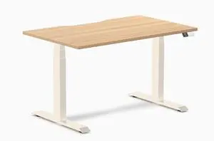 Desky Dual Scalloped Laminate Sit Stand Desk - Sublime Teak / 47.2 x 29.5 inches / Wheat Desky Dual Scalloped Laminate Sit Stand Desk - Sublime Teak / 47.2 x 29.5 inches / Wheat