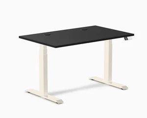 Desky Dual Laminate Sit Stand Desk - Black / 47.2 x 29.5 inches with Grommets / Wheat Desky Dual Laminate Sit Stand Desk - Black / 47.2 x 29.5 inches with Grommets / Wheat