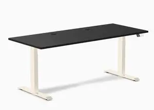 Desky Dual Laminate Sit Stand Desk - Black / 70.9 x 29.5 inches with Grommets / Wheat Desky Dual Laminate Sit Stand Desk - Black / 70.9 x 29.5 inches with Grommets / Wheat