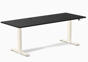 Desky Dual Laminate Sit Stand Desk - Black / 78.7 x 29.5 inches with Grommets / Wheat Desky Dual Laminate Sit Stand Desk - Black / 78.7 x 29.5 inches with Grommets / Wheat