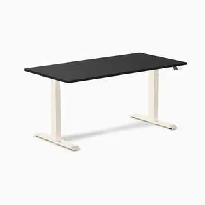 Desky Dual Laminate Sit Stand Desk - White / 59.1 x 29.5 inches / Wheat Desky Dual Laminate Sit Stand Desk - White / 59.1 x 29.5 inches / Wheat
