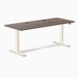 Desky Dual Laminate Sit Stand Desk - Jarrah Legno / 70.9 x 29.5 inches with Grommets / Wheat Desky Dual Laminate Sit Stand Desk - Jarrah Legno / 70.9 x 29.5 inches with Grommets / Wheat