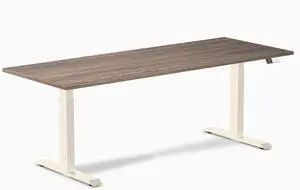 Desky Dual Laminate Sit Stand Desk - Natural Walnut / 78.7 x 29.5 inches / Wheat Desky Dual Laminate Sit Stand Desk - Natural Walnut / 78.7 x 29.5 inches / Wheat