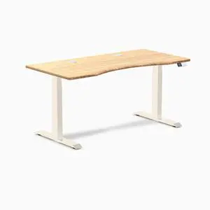 Desky Dual Ergo Edge Sit Stand Desk - Bamboo / 59.1 x 29.5 inches with Grommets / Wheat Desky Dual Ergo Edge Sit Stand Desk - Bamboo / 59.1 x 29.5 inches with Grommets / Wheat
