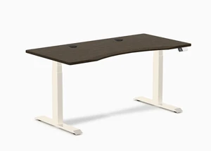 Desky Dual Ergo Edge Sit Stand Desk - Dark Bamboo / 59.1 x 29.5 inches with Grommets / Wheat Desky Dual Ergo Edge Sit Stand Desk - Dark Bamboo / 59.1 x 29.5 inches with Grommets / Wheat