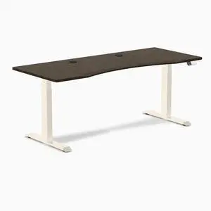 Desky Dual Ergo Edge Sit Stand Desk - Dark Bamboo / 70.9 x 29.5 inches with Grommets / Wheat Desky Dual Ergo Edge Sit Stand Desk - Dark Bamboo / 70.9 x 29.5 inches with Grommets / Wheat