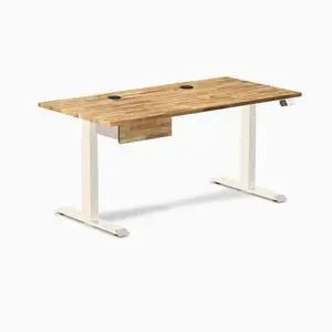 Desky Dual Hardwood Standing Desk With Drawer - Acacia / 60 x 30 inches with Grommets / Wheat Desky Dual Hardwood Standing Desk With Drawer - Acacia / 60 x 30 inches with Grommets / Wheat