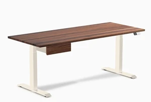 Desky Dual Hardwood Standing Desk With Drawer - Walnut / 72 x 30 inches / Wheat Desky Dual Hardwood Standing Desk With Drawer - Walnut / 72 x 30 inches / Wheat