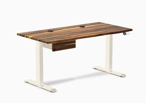 Desky Dual Hardwood Standing Desk With Drawer - Pheasantwood / 60 x 30 inches with Grommets / Wheat Desky Dual Hardwood Standing Desk With Drawer - Pheasantwood / 60 x 30 inches with Grommets / Wheat