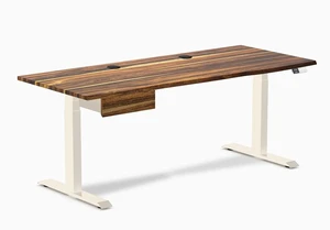 Desky Dual Hardwood Standing Desk With Drawer - Pheasantwood / 72 x 30 inches with Grommets / Wheat Desky Dual Hardwood Standing Desk With Drawer - Pheasantwood / 72 x 30 inches with Grommets / Wheat