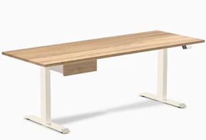 Desky Dual Hardwood Standing Desk With Drawer - White Oak / 80 x 30 inches / Wheat Desky Dual Hardwood Standing Desk With Drawer - White Oak / 80 x 30 inches / Wheat
