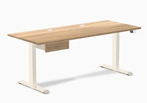 Desky Dual Hardwood Standing Desk With Drawer - White Oak / 72 x 30 inches with Grommets / Wheat Desky Dual Hardwood Standing Desk With Drawer - White Oak / 72 x 30 inches with Grommets / Wheat