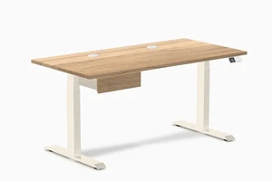 Desky Dual Hardwood Standing Desk With Drawer - White Oak / 60 x 30 inches with Grommets / Wheat Desky Dual Hardwood Standing Desk With Drawer - White Oak / 60 x 30 inches with Grommets / Wheat
