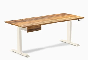 Desky Dual Hardwood Standing Desk With Drawer - Teak / 72 x 30 inches / Wheat Desky Dual Hardwood Standing Desk With Drawer - Teak / 72 x 30 inches / Wheat