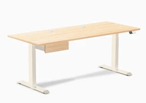 Desky Dual Hardwood Standing Desk With Drawer - Maple / 72 x 30 inches with Grommets / Wheat Desky Dual Hardwood Standing Desk With Drawer - Maple / 72 x 30 inches with Grommets / Wheat