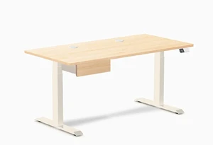 Desky Dual Hardwood Standing Desk With Drawer - Maple / 60 x 30 inches with Grommets / Wheat Desky Dual Hardwood Standing Desk With Drawer - Maple / 60 x 30 inches with Grommets / Wheat