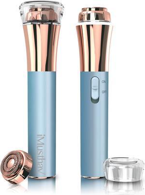 iMusthav Mini Portable Facial Hair, Lips and Chin Remover Trimmer for Women, Facial Painless Epilator, 18K gold-plated, hypoallergenic rotary head.360° LED light for Instant and Painless Hair Remover