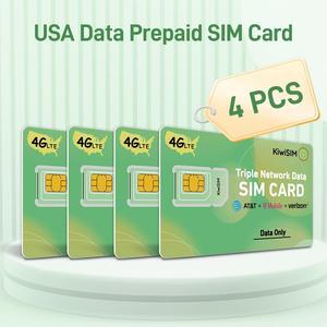 KIWISIM Travel/Business Backup 10pcs 300MB 3-Day Prepaid SIM Cards, No Contract, Compatible with AT&T/T-Mobile, for 4G Phones, GPS, Security Cameras, IoT Devices size