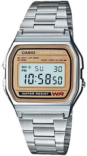 Casio Mens Digital Watch with Gold-Toned Dial - A158WEA-9