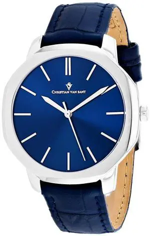Christian Van Sant Men's Octavius Slim Blue Dial Watch - CV0532