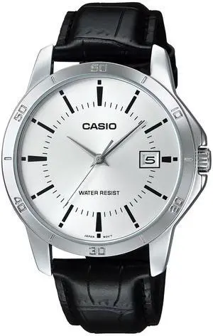 Casio Mens Silver Dial Brown Leather Strap Analog Watch MTP-V004L-7CUDF Casio Mens Silver Dial Brown Leather Strap Analog Watch MTP-V004L-7CUDF