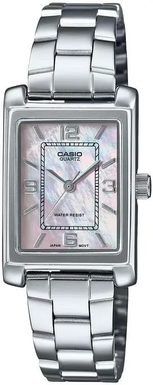Casio Womens Pink Mother of Pearl Dial Bracelet Watch- LTP-1234DS-4ADF Casio Womens Pink Mother of Pearl Dial Bracelet Watch- LTP-1234DS-4ADF