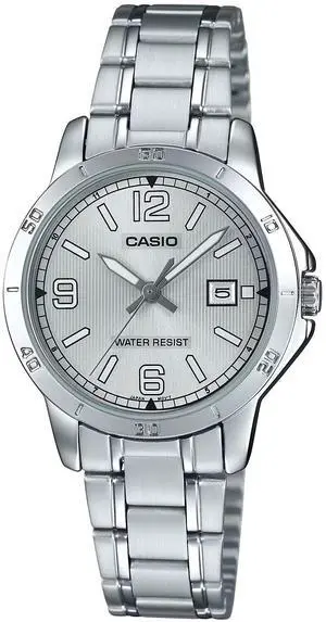 Casio Womens Silver Dial Stainless Steel Analog Watch - LTP-V004D-7B2UDF Casio Womens Silver Dial Stainless Steel Analog Watch - LTP-V004D-7B2UDF