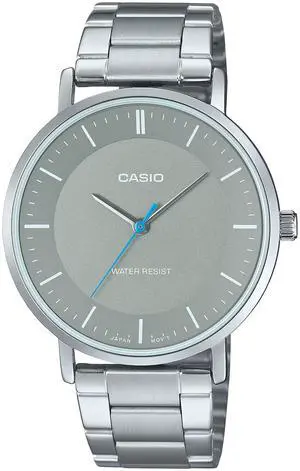 Casio Mens Men's Gray Dial Minimalist Stainless Steel Watch - MTP-VT04D-8EDF Casio Mens Men's Gray Dial Minimalist Stainless Steel Watch - MTP-VT04D-8EDF