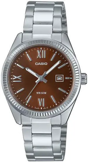 Casio Womens Brown Dial Analog Stainless Steel Watch - LTP-1302DD-5AVDF Casio Womens Brown Dial Analog Stainless Steel Watch - LTP-1302DD-5AVDF