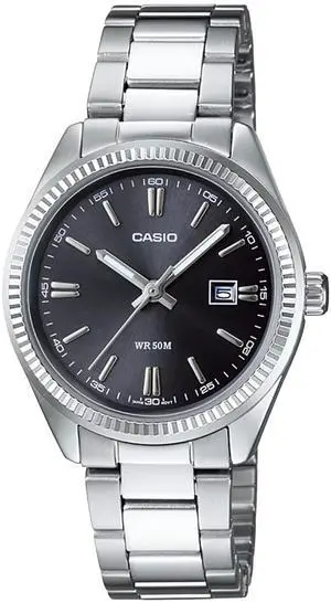 Casio Womens Classic Stainless Steel Black Dial Analog Watch - LTP-1302D-1A1V Casio Womens Classic Stainless Steel Black Dial Analog Watch - LTP-1302D-1A1V