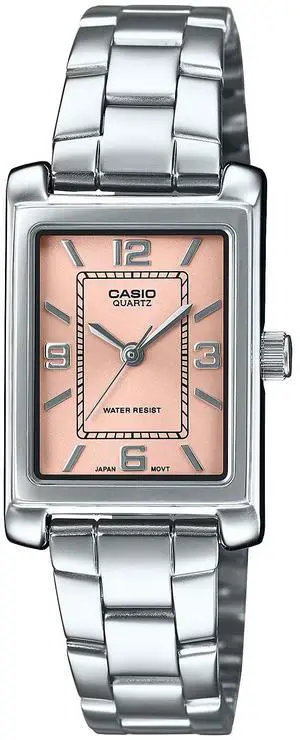 Casio Womens Pink Analog Stainless Steel Bracelet - LTP-1234DD-4ADF Casio Womens Pink Analog Stainless Steel Bracelet - LTP-1234DD-4ADF